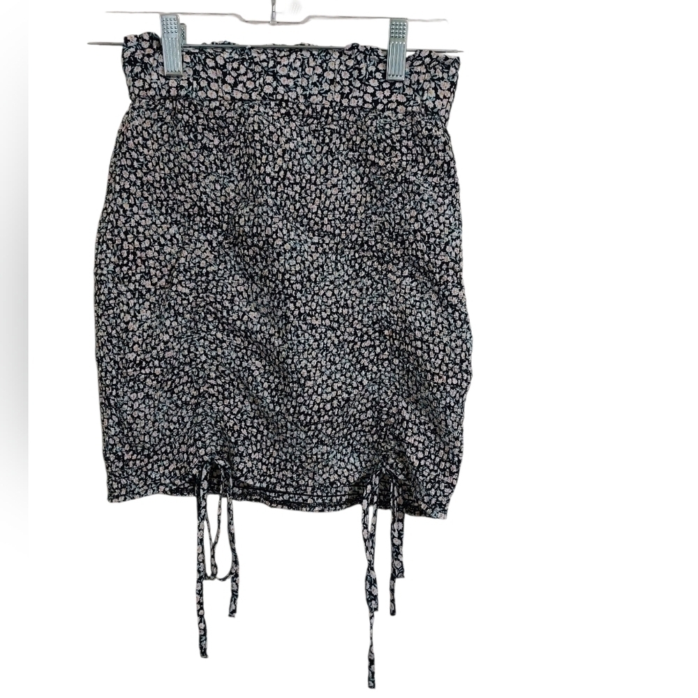 Blush Black and Pink Patterned Mini Skirt